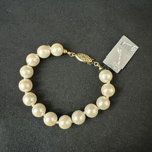 Vintage Deauville Faux Pearl Knotted Strand Bracelet 6-1/2" with Original Tag